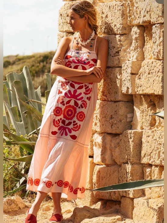 Zara Dresses & Skirts - New $89 Zara Embroidered Pink Maxi Dress Limited Edition Small 0881/131